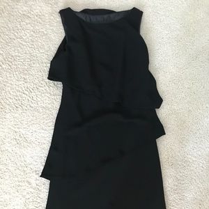 Black midi dress with some ruffles